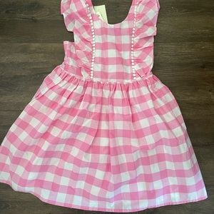 {Max Studio} kids pink and white checkered dress